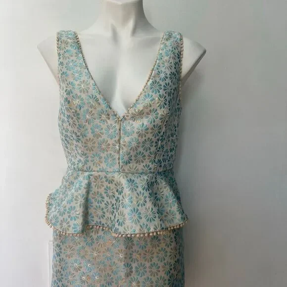 Lulus Afternoon Affair Blue peplum Mini Dress - Picture 4 of 11